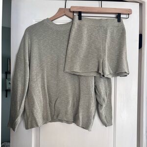 Pink Blush Maternity Knit Sweater and Shorts Set